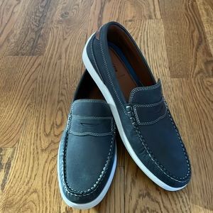 Johnson and Murphy blue leather men’s penny loafers